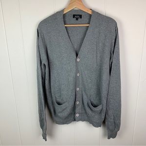 APC Cardigan Sweater Cashmere Gray Men’s 4 Medium